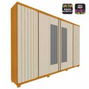 Ver imagem 2 de Guarda Roupa com Espelho 6 Portas Absolut Naturale Off White Ripado - Gelius