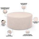 Ver imagem 3 de Puff Redondo Orgânico para Living 90cm Lola W01 Suede Bege - Lyam Decor