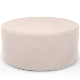 Puff Redondo Orgânico para Living 90cm Lola W01 Suede Bege - Lyam Decor - 1