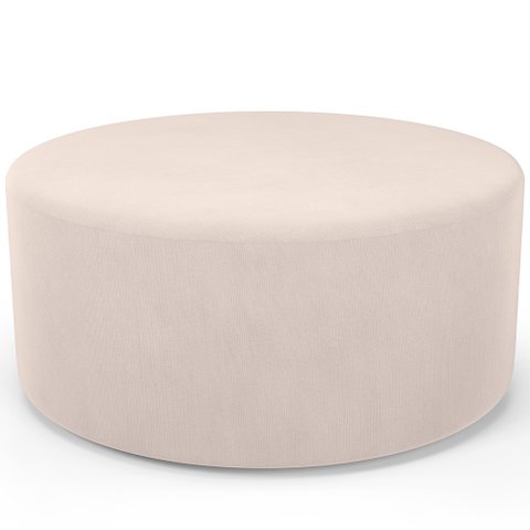 Puff Redondo Orgânico para Living 90cm Lola W01 Suede Bege - Lyam Decor