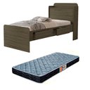 Ver imagem 1 de Cama de Solteiro Tamires com Gavetas Prateleiras e Bau + Colchão D20