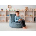 Ver imagem 2 de Puff Infantil Urso Criança com Enchimento de Espuma - Tecido Bouclé Azul