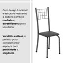 Ver mais imagens de Conjunto de Mesa Tubular 70cm x 70cm Tampo em MDF com 4 Cadeiras Dany Prata/Preto Liso/Mart