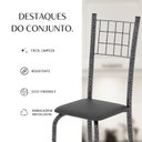 Ver imagem 4 de Conjunto de Mesa Tubular 70cm x 70cm Tampo em MDF com 4 Cadeiras Dany Prata/Preto Liso/Mart