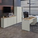 Ver imagem 1 de Conjunto de Escritório Office 3 Peças Mesa Balcão Armário Hera - Via Nossa - Fendi e Freijó