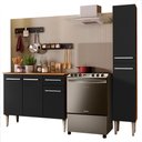 Ver imagem 2 de Cozinha Compacta Madesa Emilly Silver com Balcão e Paneleiro Rustic/Preto Cor:Rustic/Preto