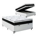 Ver imagem 4 de Cama Box Baú Casal Conforto Sintético Branco + Colchão Casal Conforto Espuma D23 Com EPS 17x138x188