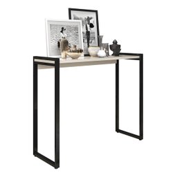 Aparador Industrial Hall de Entrada Ísis Pés em Aço Decorativo Sala Mesa - Preto/off White - 2