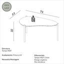 Ver imagem 3 de Mesa de Centro Orgânica 72cm para Sala Dalla Costa 100% Mdf Cor:freijó