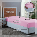 Ver imagem 4 de Lençol Solteiro Aveludado 400 Fios Cama Box e Infantil com Elástico Avulso:rosa