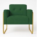 Ver imagem 5 de Poltrona Sala Industrial Alta Tubo Dourado Kit 2 Elisa Suede D03 - D’Rossi