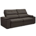 Ver imagem 4 de Sofá Retrátil Reclinável para Sala 3 Lugares 250cm Nour F04 Veludo Marrom Escuro - Lyam Decor