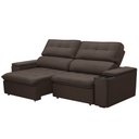 Ver imagem 6 de Sofá Retrátil Reclinável para Sala 3 Lugares 250cm Nour F04 Veludo Marrom Escuro - Lyam Decor