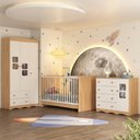 Ver imagem 2 de Quarto de Bebê Completo com Berço 3 em 1 para Colchão 130x60cm Serena Multimóveis Mp4527