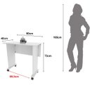 Ver imagem 6 de Mesa Escrivaninha Dobrável com Rodízio Branco