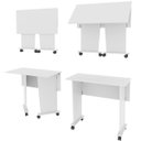 Ver imagem 5 de Mesa Escrivaninha Dobrável com Rodízio Branco
