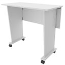 Ver imagem 7 de Mesa Escrivaninha Dobrável com Rodízio Branco