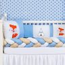 Kit Protetor Berço Padrão Americano Raposa Menino Azul 6 Pçs - 3