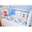 Ver imagem 4 de Kit Protetor Berço Padrão Americano Raposa Menino Azul 6 Pçs