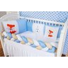 Kit Protetor Berço Padrão Americano Raposa Menino Azul 6 Pçs - 4