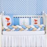 Kit Protetor Berço Padrão Americano Raposa Menino Azul 6 Pçs - 2