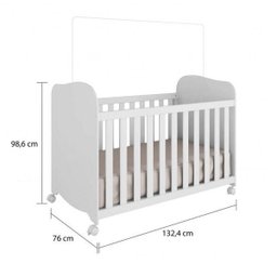 Quarto de Bebê com Cômoda 1 Porta com Janela e Berço 100% MDF Uli  - 11
