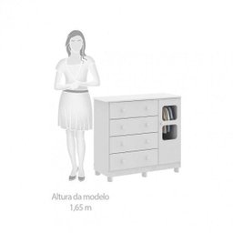 Quarto de Bebê com Cômoda 1 Porta com Janela e Berço 100% MDF Uli  - 6