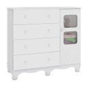 Ver imagem 5 de Quarto de Bebê Cômoda 1 Porta com Janela e Berço 100% MDF Mimo Espresso Móveis Branco Brilho