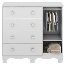 Quarto de Bebê com Cômoda 1 Porta com Janela e Berço 100% MDF Uli  - 7