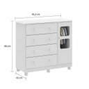 Ver mais imagens de Quarto de Bebê Cômoda 1 Porta com Janela e Berço 100% MDF Mimo Espresso Móveis Branco Brilho