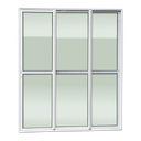 Ver imagem 1 de Porta Correr 3 Folhas Móv.1/3 210 x 120 Elite c/Fecho Autom V.Liso Branco Brimak