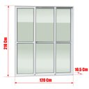 Ver imagem 4 de Porta Correr 3 Folhas Móv.1/3 210 x 120 Elite c/Fecho Autom V.Liso Branco Brimak