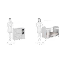 Quarto de Bebê com Cômoda 1 Porta com Janela e Berço 100% MDF Uli  - 4