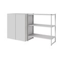 Ver imagem 3 de Escrivaninha 1,7m C/ Balcão Lateral Nicho e Armário Aéreo F5 Cor:cinza