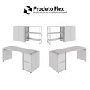 Ver imagem 7 de Escrivaninha 1,7m C/ Balcão Lateral Nicho e Armário Aéreo F5 Cor:cinza