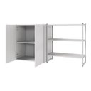 Ver imagem 4 de Escrivaninha 1,7m C/ Balcão Lateral Nicho e Armário Aéreo F5 Cor:cinza
