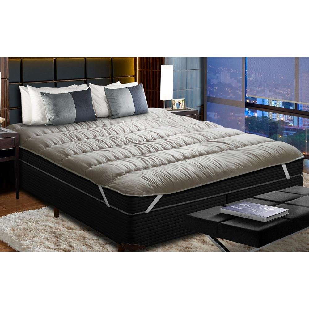 Pillow Top Casal Cloud Trevalla 138x188cm Poliéster Branco MadeiraMadeira