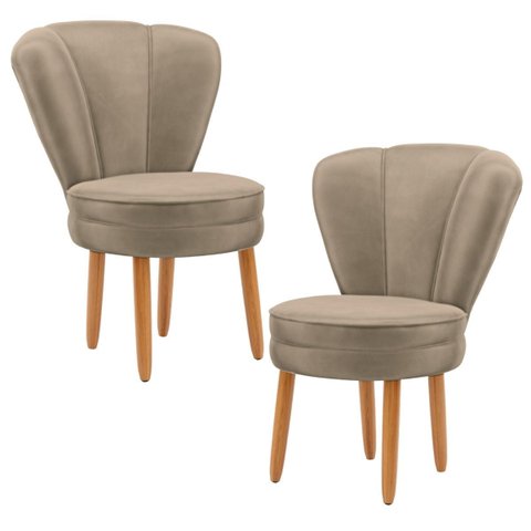 Conjunto 2 Cadeiras Confortável para Mesa de Jantar Decor Cozinha Tecido Veludo