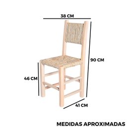 Cadeira de Palha com Assento e Encosto de Palha:sem Pintura - 8