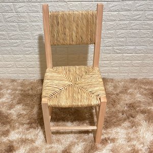 Cadeira de Palha com Assento e Encosto de Palha:sem Pintura