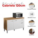 Ver imagem 6 de Balcão de Cozinha Gabriela com Tampo 120cm e Armário Aéreo Andréia Amêndoa Branco - Ajl