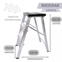 Ver imagem 2 de Escada Pequena 2 Degraus Alumínio Dobravel Vira Banco Portátil
