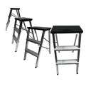 Ver mais imagens de Escada Pequena 2 Degraus Alumínio Dobravel Vira Banco Portátil