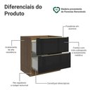 Ver imagem 3 de Balcão de Cozinha 80 cm 2 Gavetas (sem Tampo) Rustic/Preto Lux Madesa