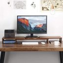 Ver imagem 3 de Suporte Triplo Monitor Tv Mesinha em Madeira Maciça