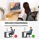 Ver imagem 6 de Suporte Triplo Monitor Tv Mesinha em Madeira Maciça