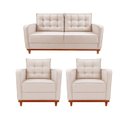 Ver imagem 2 de Kit Sofá 2 Lugares e 2 Poltronas Luxo Moderno Sala de Estar Samuel