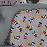 Edredom Portallar Solteiro Malha Mista Disney Mickey Classic 150mx220m Cinza - 2