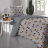 Edredom Portallar Solteiro Malha Mista Disney Mickey Classic 150mx220m Cinza - 1
