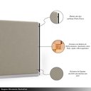 Ver imagem 3 de Cabeceira Design para Cama de Casal Bezos Pés em Madeira Veludo Bege G91 - Gran Belo